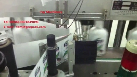 Aplicador de etiqueta de garrafa de vinho de vidro com controle PLC, etiquetador frontal e traseiro